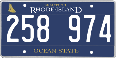RI license plate 258974