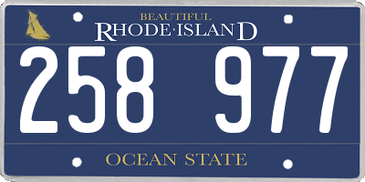 RI license plate 258977