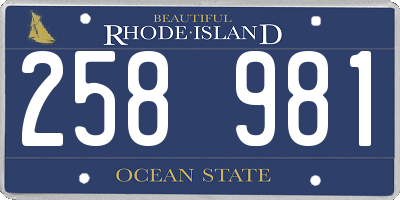 RI license plate 258981