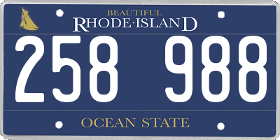 RI license plate 258988