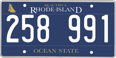 RI license plate 258991