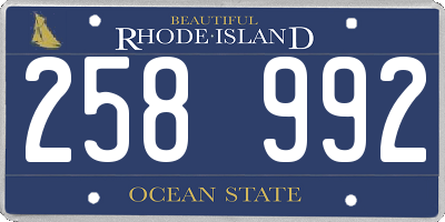 RI license plate 258992