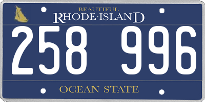 RI license plate 258996