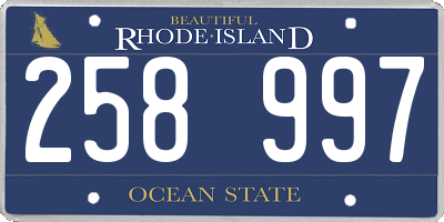 RI license plate 258997