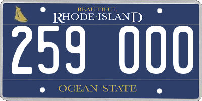 RI license plate 259000