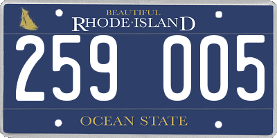 RI license plate 259005