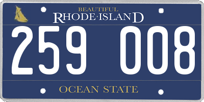 RI license plate 259008