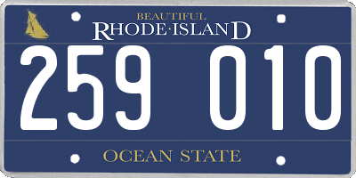 RI license plate 259010