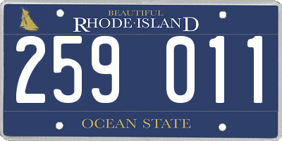 RI license plate 259011