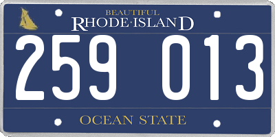 RI license plate 259013