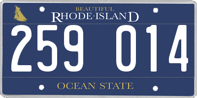 RI license plate 259014