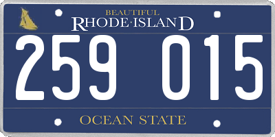 RI license plate 259015