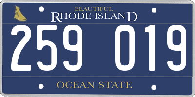 RI license plate 259019