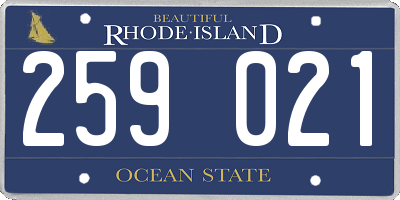 RI license plate 259021