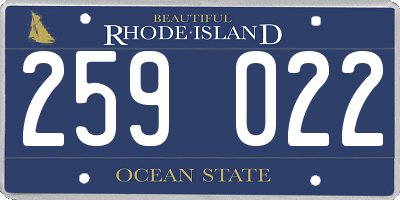 RI license plate 259022
