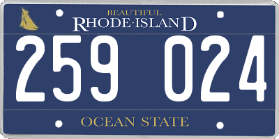 RI license plate 259024