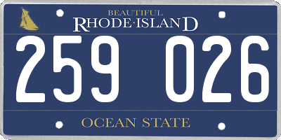 RI license plate 259026