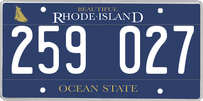 RI license plate 259027