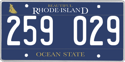 RI license plate 259029