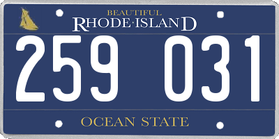 RI license plate 259031