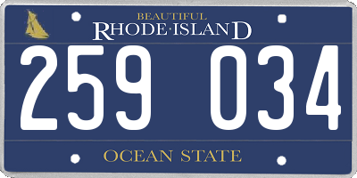 RI license plate 259034