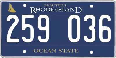 RI license plate 259036