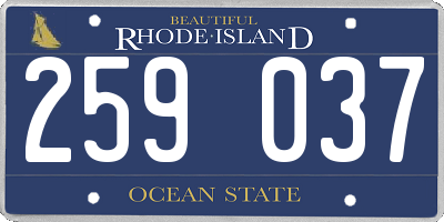 RI license plate 259037