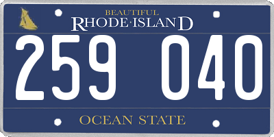 RI license plate 259040