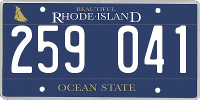 RI license plate 259041