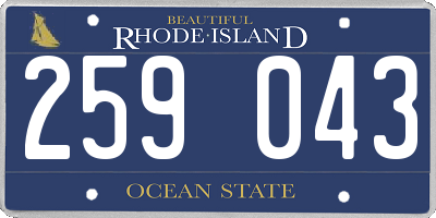RI license plate 259043