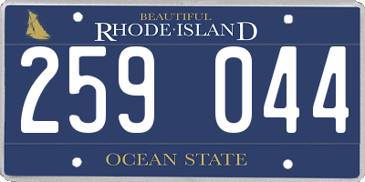 RI license plate 259044