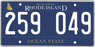 RI license plate 259049