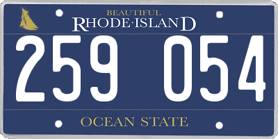 RI license plate 259054