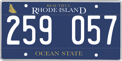 RI license plate 259057