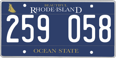 RI license plate 259058