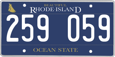 RI license plate 259059