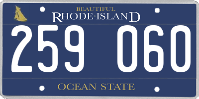 RI license plate 259060