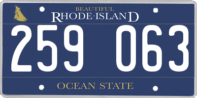 RI license plate 259063