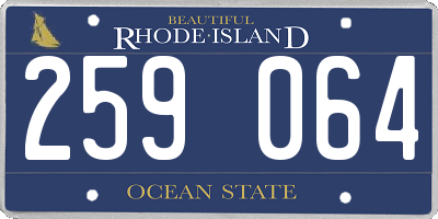 RI license plate 259064