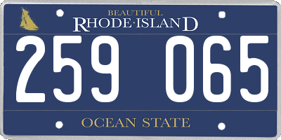 RI license plate 259065