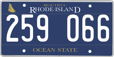 RI license plate 259066