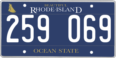 RI license plate 259069
