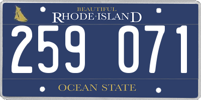 RI license plate 259071