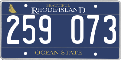 RI license plate 259073