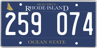 RI license plate 259074