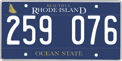 RI license plate 259076
