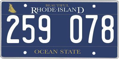 RI license plate 259078