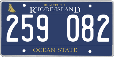 RI license plate 259082