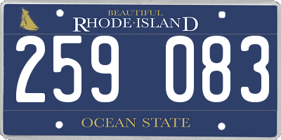 RI license plate 259083