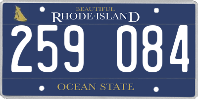 RI license plate 259084